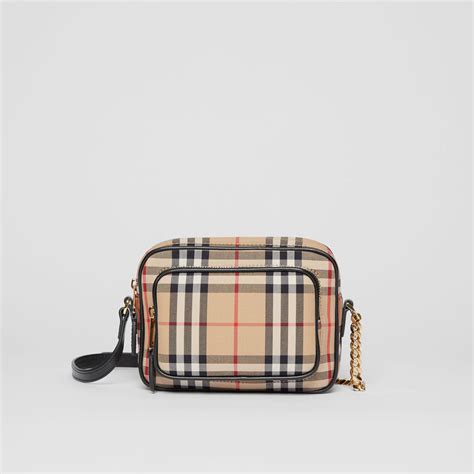 burberry vintage check cotton camera bag|Burberry lola clutch bag.